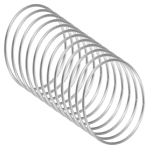 Uxcell 12-Pack Dream Catcher Rings,3.1 Inch Metal Macrame Wreath Floral Round Ring for DIY Wedding Wreath[Silver]