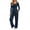 Navy, variant on FAZVAOO Womens Lounge Sets,Henley Long Sleeve Slim Top Drawstring Wide Leg Pants Sets Black L