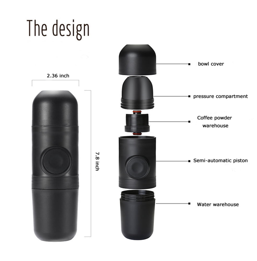 Techtongda Portable Manual Coffee Maker Espresso Maker Capsule Coffee Machine Suitable for Travel, outdoor, Home and Office