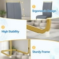 thumbnail image 7 of JUFU 5 Piece Dining Table Set for 4, 55" White Rectangular MDF Table with Gold Metal Legs and 4 Gray PU Upholstered Chairs, Elegant Dining Set for Small Spaces, 7 of 7
