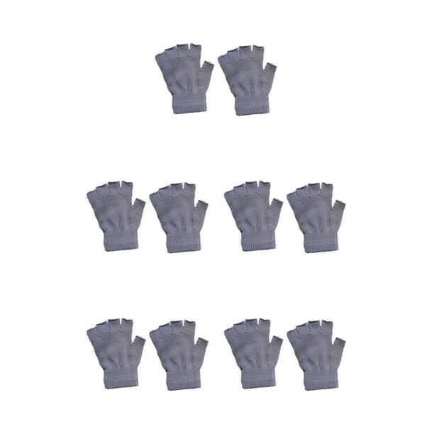 Minnieouse 1 par de guantes sin dedos tejido artesanal guante de medio dedo mujeres hombres cómodo tejido calentador de manos para exteriores gris claro Type2 NO2 Minnieouse CBP338825