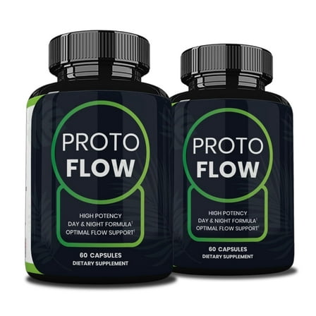 (2 Pack) Protoflow Day & Night Formula, Proto Flow Male Support, 120 Capsules