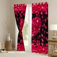 thumbnail image 3 of jejeloiu Romantic Loves Pattern Black Out Curtains,Western Valentine Day Curtains Pack of 2 (42x63 Each),Red Flowers Floral Bedroom Curtains For Girls Kids,Luxury Bedroom Decor, 3 of 6