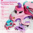thumbnail image 3 of Toddler Girl Toys, 5-in-1 Princess Toy Cars for Girls with Lights & Music, 2 Year Old Girl Toys, Unicorn Toys, Car Carrier Truck Toy, Easter Birthday Gifts for 1 2 3 Year Old Girls, 3 of 7