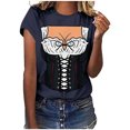 thumbnail image 1 of Pompotops Blouse Décontractée Mode Femme Ample Impression Oktoberfest Col Rond T-Shirt Blouse Imprimé Tee Liquidation, 1 of 4