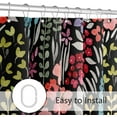 thumbnail image 6 of Extra Long Shower Curtain 72 x 84 Inch, Tall Cute Floral Shower Curtain for Bathroom, Colorful Wildflower Boho Cottagecore Fabric Shower Curtain Set with Hooks, Black, 6 of 6
