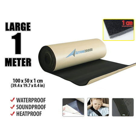 Arrowzoom New 1 Meter Self-Adhesive Car Noise Sound-Proofing Deadening Heat Insulation Acoustic Rubber Foam Mat 39.4