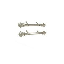 Steel Curtain Rods Set - Satin Nickel Finish, Adjustable Length 12-20 Inch, Includes Finials & Brackets