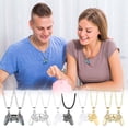thumbnail image 1 of Collar de pareja de imán de hierro para hombres y mujeres - Regalo personalizado de San Valentín - Cadena ajustable - Colgante de corazón de aleación - Set romántico a juego, 1 of 2