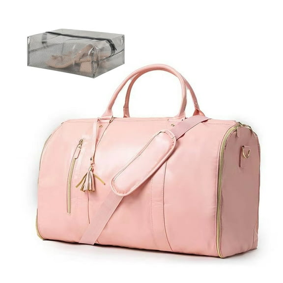 Leather Suit Bag for Travel Man Women Folding Garment Bag Luggage Duffels Bag for Jackets Shoes Weekends Bag Organizers
