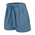 thumbnail image 6 of REALiKUN Women Summer Casual Shorts Bowknot Tie Waist Beach Vacation Shorts with Pockets, 6 of 7