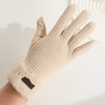thumbnail image 3 of comerut 1 Pair Winter Warm Gloves Solid Color Fleece Lining Design Windproof Thick Thermal Touchscreen Gloves for Women, 3 of 8