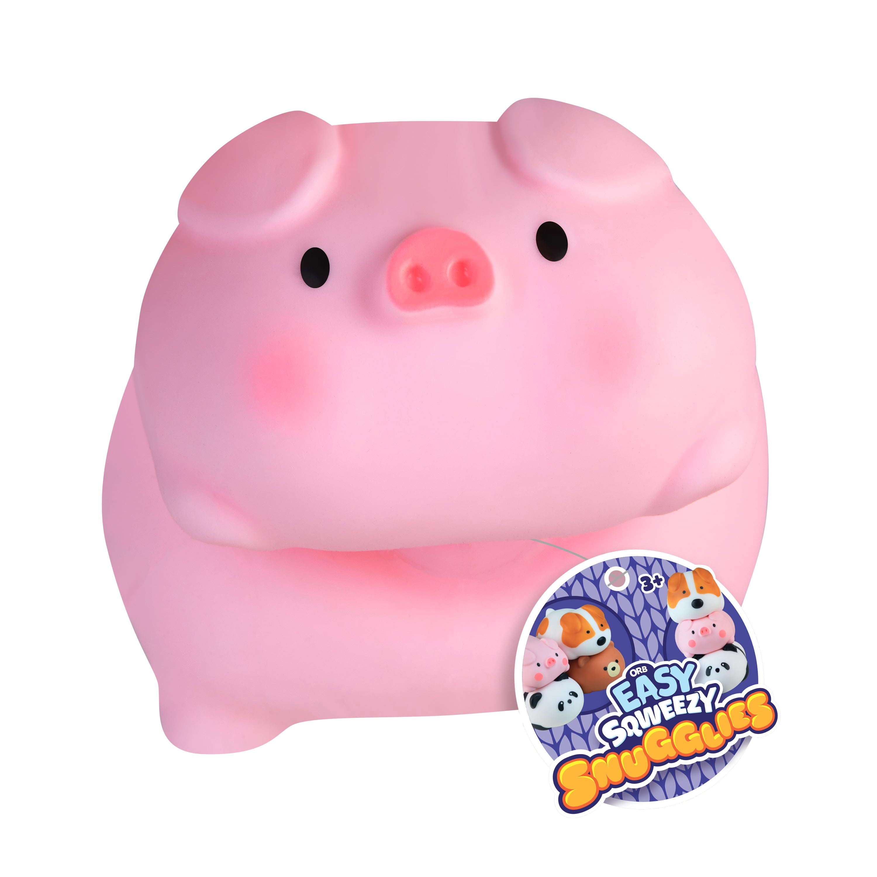 ORB Easy Sqweezy Snugglies Jumbo Squishy Pig - Stretch, Squeeze, Snuggle This Big, Fun, Slow Rising and Extra Soft Toy Pet Pig for Stress Relief - Stretchy and Squishy Fidget Toy for Kids and Adults