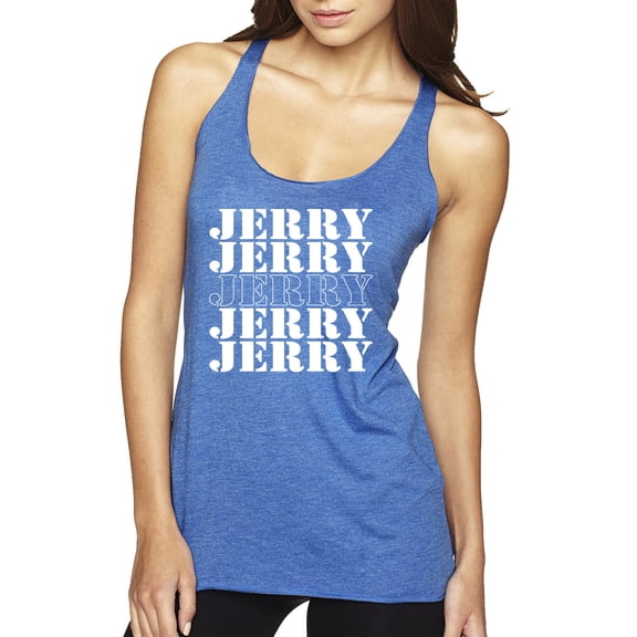 Wild Bobby Jerry Springer 90's TV Talk Show Host Jerry Jerry Chant Famous People Tri-Blend Racerback Tank Top, Vintage Royal, Small