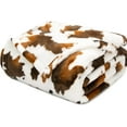 thumbnail image 4 of Fleece Blanket Twin Size Brown and White Cow Print Throw Blanket Lightweight Cozy Plush Twin Bed Blanket Fuzzy Cute Couch Blanket All Season 60"x80", 4 of 6