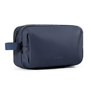 BAGSMART Travel Toiletry Bag for Men, Small Makeup Cosmetic Bag with Double Zippers & Handle, Water Resistant Shaving Pouch Organizer Dopp Kit for Toiletries Accessories, Nary Blue