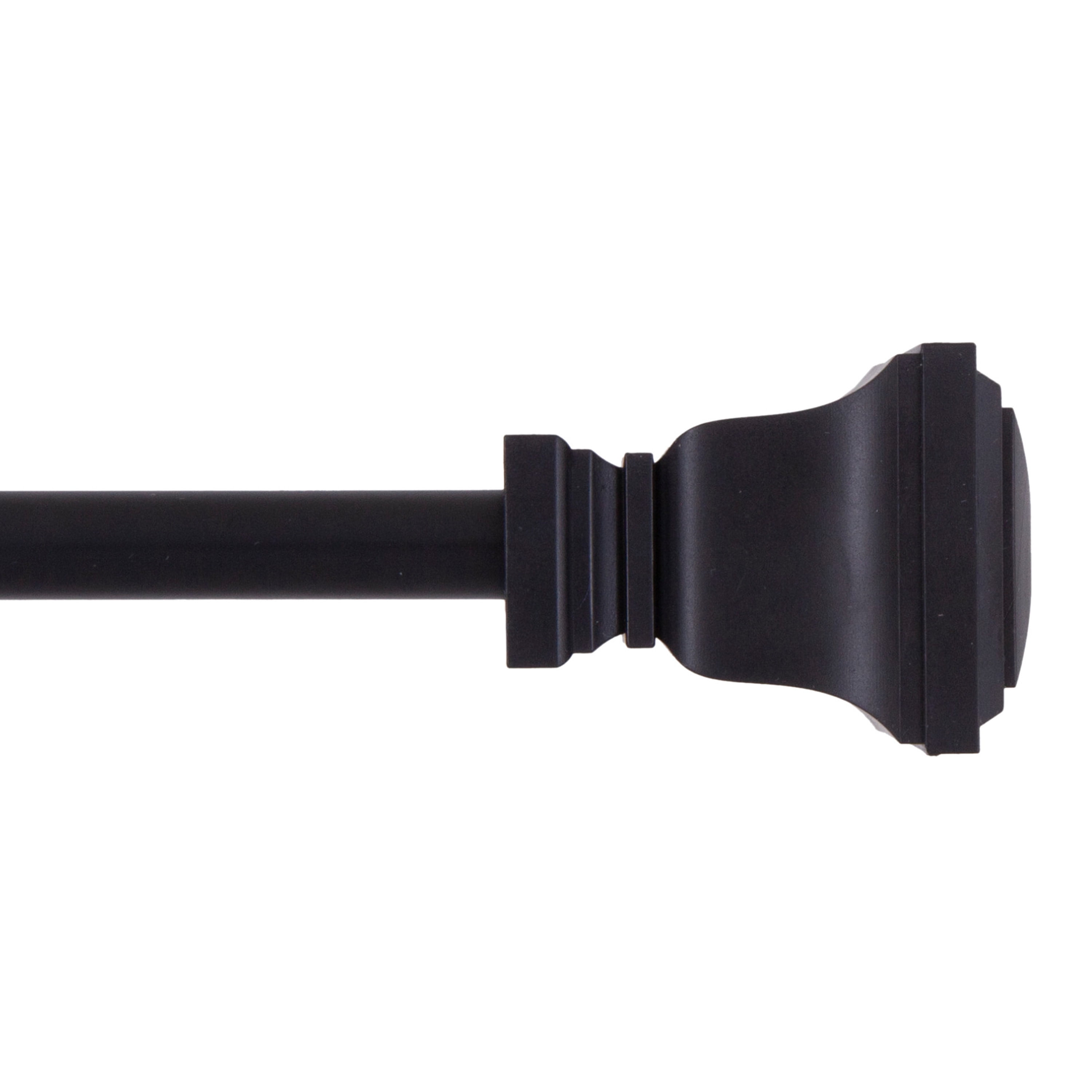 (1 pack) Mainstays 1/2" Twain Square Petite Café Adjustable Curtain Rod,48-84", Black