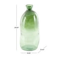 thumbnail image 3 of DecMode 29" Abstract Handmade Tall Curved Spanish Bottle Neck Ombre Green Recycled Glass Vase, 3 of 13