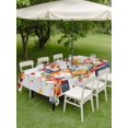 thumbnail image 3 of Outdoor Tablecloth with Umbrella Hole and Zipper, Fall Pumpkin Rectangle Table Cloth 54x80 Inch Waterproof Tablecloth, Thanksgiving Truck Leaf Gray Wood Grain Picnic Table Cover for Patio Camping, 3 of 7