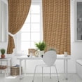 thumbnail image 5 of Vintage Rattan Blackout Curtains for Bedroom, Minimalist Abstract Wicker Texture Brown Thermal Insulated Kitchen Drapes with Grommets, Light Blocking Window Treatment, 2 Panels 42" x 54", 5 of 7