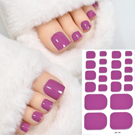 22pcs Full Cover Toenail Polish Strips for DIY Nail Art & Foot Care