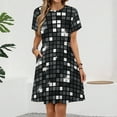 thumbnail image 2 of Black Diamond Disco Ball Glitter Sundress Short Sleeve Dress Summer Women Clothes Dress for Women Dresses, 2 of 7