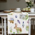thumbnail image 5 of asddcavvf Table Décoration Chemin de Pâques en Lin Imprimé Lapin Nappe de Fête de Vacances Nappe Tapis g, 5 of 5