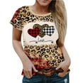 thumbnail image 2 of Kayannuo T-Shirts Imprimés Cœur d'Amour pour Femmes Liquidation T-Shirts de la Saint-Valentin pour Femmes T-Shirt Rétro à Manches Courtes Col Rond Décontracté, 2 of 7