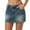 Blue, variant on Women Denim Mini Skirt Casual A Line High Waist Button Zipper Closure Five Pocket Design Raw Hem Skirt Light Blue L