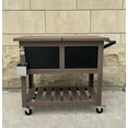 thumbnail image 3 of Permasteel 80 Qt Outdoor Bar Cart Patio Cooler – Wood Grain Design with Shelf, 3 of 5