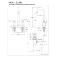 thumbnail image 5 of Kingston Brass KB3612AL 4 in. Centerset Bathroom Faucet, Polished Brass, 5 of 5