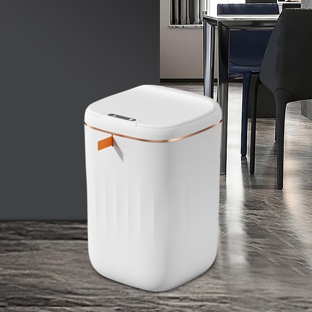 Botes de basura para baño con tapas, contenedor de basura de inducción inteligente, contenedor de basura eléctrico portátil para baño, sala de oficina de 24 litros. Macarena bote de basura de cocina