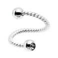 Body Candy 14G 316L Steel Twisted Clear Accent Spiral Twister Belly