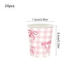 thumbnail image 2 of Dadiaei 24PCS Pink Party Supplies Pink Coquette Plates Napkins Cups Tablecloth Straws Forks Spoons Knives for Birthday Party Bachelorette Decor Bridal Engagement Coquette Party Supplies, 2 of 6