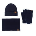 thumbnail image 2 of Prolriy Set Beanies Hats Men Women Hat Scarf and Glove Set Women Winter Hats 3 Piece Neck Warmer and Gloves Scarf for Women Navy, 2 of 4