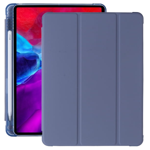 Funda para iPad de 9.ª generación 2021 / 8.ª generación 2020 / 7.ª generación 2019 de 10,2 pulgadas con portalápices, funda protectora ultrafina y ligera con cubierta trasera transparente con