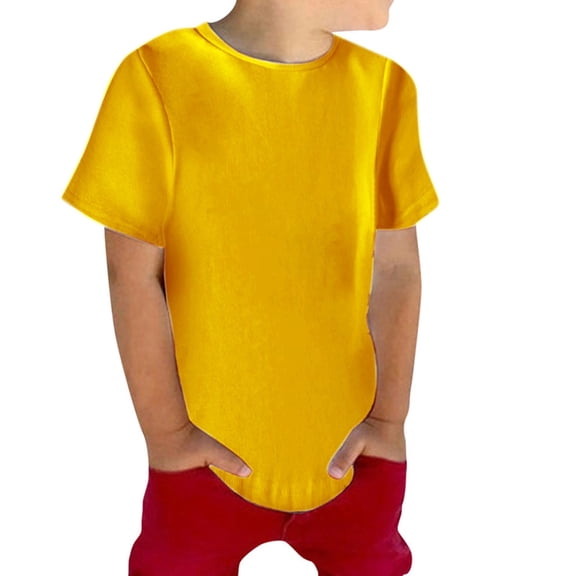 SOFTCCLO Boys T Shirts Short Sleeve Crewneck Solid Color Tops Basic Casual Comfy Everyday Wear Summer Kids T Shirts Size 90