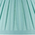 thumbnail image 2 of Turquoise Linen Box Pleat Medium Empire Lamp Shade 7"" Top x 14"" Bottom x 11"" Slant x 11"" High (Spider) Replacement with Harp and Finial - Springcrest, 2 of 4