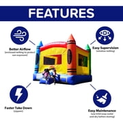 JumpOrange Commercial Grade Bounce House for Kids and Adults (with Blower), Crayon