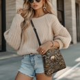 thumbnail image 4 of Tutolipy Tooled Leather Elephant Ladies Crossbody Bag, Waterproof PU Single Shoulder Bag Multiple Zipper Pockets Exquisite UV Craft Bag for Travel, 4 of 7
