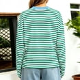 thumbnail image 4 of XIYON Womens Long Sleeve T Shirts Striped Crew Neck Tee Shirt Casual Loose Fit Going Out Tops Fall Clothing, 4 of 5