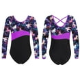 thumbnail image 5 of iiniim Kids Girls Long Sleeves Ballet Leotard Junior Criss Cross Back Gymnastics Dance Bodysuit Size 4-16 Pegasus Star 6, 5 of 6