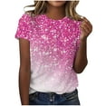 thumbnail image 2 of Herrnalise Women's Sequin Tops Sparkly Glitter Blouses Sequined Short Sleeve Shirts for Holiday Club Night Gear up for greatness for less, 2 of 4