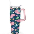 thumbnail image 2 of 40oz Cute Colorful Axolotl Stainless Steel Flip Straw Tumbler Spill Proof Travel Cup Double Wall Vacuum Insulated Coffee Mug with Top Handle, 2 of 6