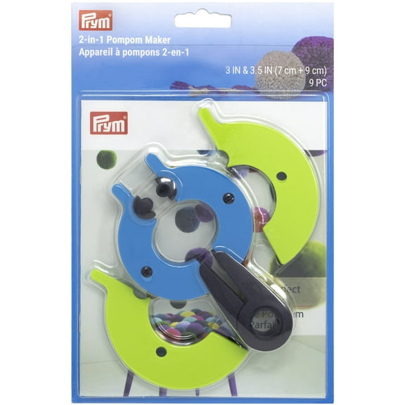 Prym 2-in-1 Pompom Maker, Large (3" & 3-1/2")