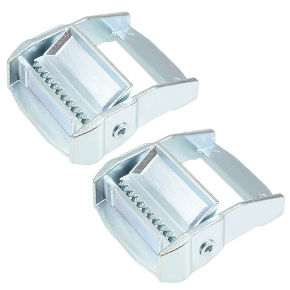 2 Pcs Zinc Alloy Cam Buckle Lock Silver Tone for 1.5" Tie Down Strap