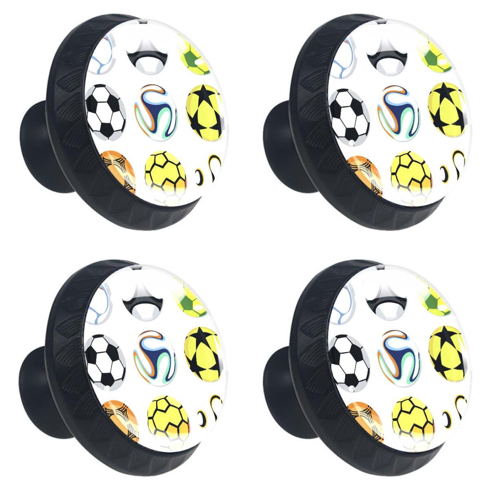 Ownta Sport Balls Black Round Glass Drawer Handles Knobs Pulls With