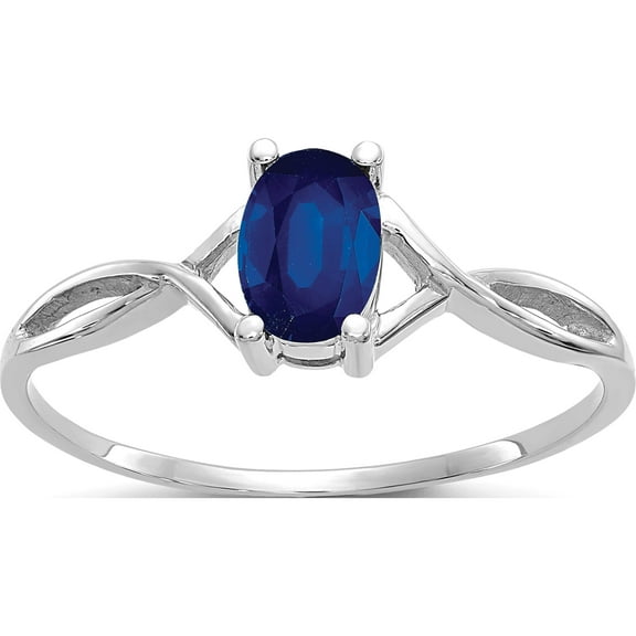 14K White Gold Sapphire Birthstone Ring (Size 7) Made In India xbr428