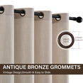 thumbnail image 5 of TURCURNO Light Filtering Linen Curtains for Living Room Bedroom,Soft Flax Textured Bronze Grommet Semi-Sheer Privacy Drapes 2 Panels,Linen,52"x90", 5 of 10