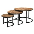 thumbnail image 1 of Rustic Modern Solid Wood and Iron 3pc Coffee Table Set - Natural and Black, 1 of 7